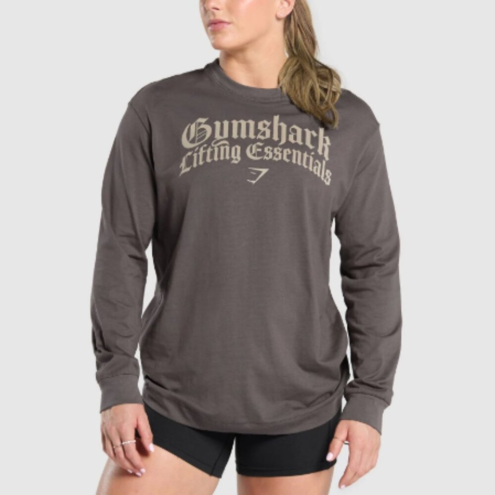 Gymshark Lifting Essentials Long Sleeve Top - Size XXL in Greyed Purple